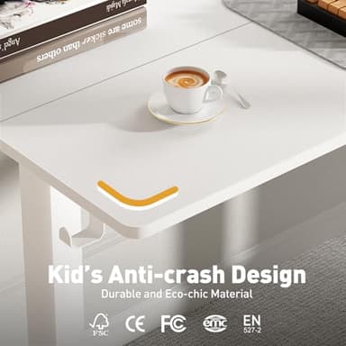 VVENACE 48 x 24 Inch Electric Standing Desk Adjustable Height,Sit Stand Up Desk with Wheels,Home Office,Rising Desk,Computer Workstation, Gaming Work (Spliced Desktop,White) - Image 8