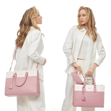 LOVEVOOK Laptop Tote Bag for Women, Work Totes Business Office Computer Briefcase with Clutch Purse - Image 2