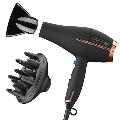 INFINITIPRO BY CONAIR Hair Dryer with Diffuser | AC Motor Pro Hair Dryer with Ceramic Technology | Includes Diffuser and Concentrator | Black | Packaging May Vary - Image 1