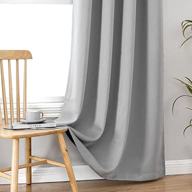 ChrisDowa 100% Blackout Curtains for Bedroom with Black Liner, 2 Thick Layers Total Blackout Thermal Insulated Grommet Window Curtains 63 Inch Length 2 Panels Set (Light Grey, 42 x 63 Inch) - Image 7