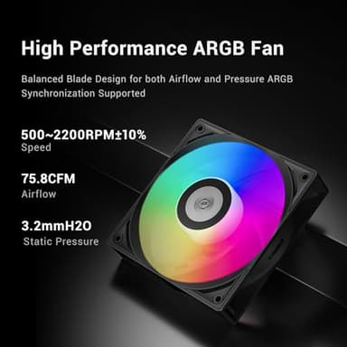 PCCOOLER CPU Cooler ARGB Liquid Freezer with LCD Digital Display, 360mm Radiator, 3 Silent ARGB PWM Fans, Compatible with Intel LGA 20XX/1851/1700/1200/115X & AMD AM5/AM4(DA360 PRO Digital) - Image 4
