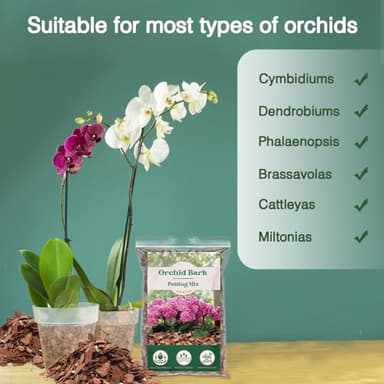 Orchid Potting Mix,Orchid Bark Potting Mix,2QT Natural Orchid Bark Potting Mix with Pine Bark & Perlite for Orchid Potting,Enhanced Drainage,Air Flow and Root Ventilation - Image 4
