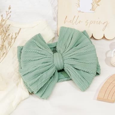 CÉLLOT 6 Pcs Super Stretchy Soft Handmade Headbands with Double Bows Head Wrap Nylon Hair Accessories For Newborn Babies Girls Infants Toddlers - Image 8