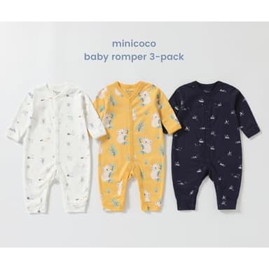 Minicoco Baby Girls Boys Long Sleeve Rompers Infant Toddler Newborn Footless Jumpsuits One-Piece Cotton Outfits (3, Life in Australia, 9-12 Months) - Image 2