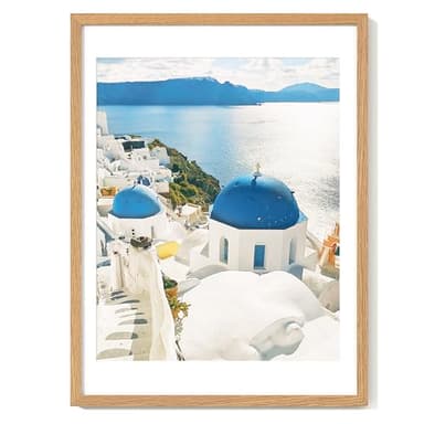 Axeman 18x24 Poster Frame with Mat for 16x20, Solid Oak Wood Picture Frame with Tempered Glass, Wooden 18''x24'' Minimalist Photo Frame with Free Wall Hooks for Art Photo and Prints, Natural - Image 1