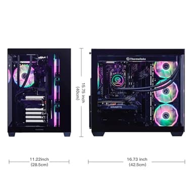 MLOONG Gaming PC Desktop, AMD Ryzen 5 5500, GeForce RTX 4060 8GB, 16GB DDR4 RAM 3200MHz, 1TB NVME SSD, 600W PSU, Windows 11 Home 64-bit, WiFi, Black - Image 2