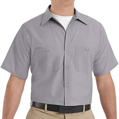 Red Kap Men's Standard Industrial Work Shirt, Regular Fit, Short Sleeve, Silver Grey, X-Large - Image 5