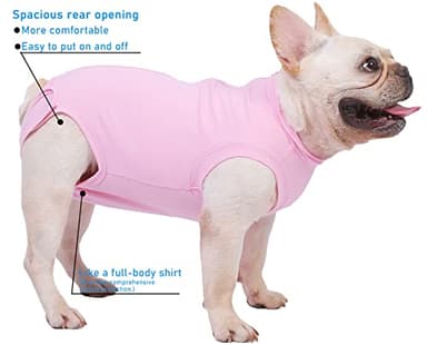 Caslfuca Dog Surgery Recovery Suit - After Spay, Abdominal Wounds Post Surgical Recovery, Anti Licking Breathable Dog Onesies for Small, Medium & Large Pet, Alternative Bandages Cone E-Collar - Image 3