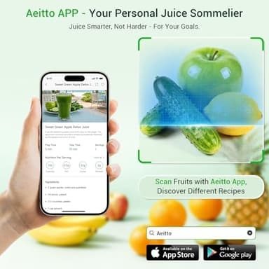 Aeitto Cold Press Juicer, 5.3" Extra Large Feed Chute, Masticating Juicer Machines, Fit Whole Vegetables & Fruits, Professional Juice Maker,Self Feeding, High Juice Yield, Easy to Clean - Image 5