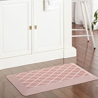 Martha Stewart Miles Modern Diamond Anti-Fatigue Air-Infused Kitchen Mat, Spice Red, 19.6"x32" - Image 2