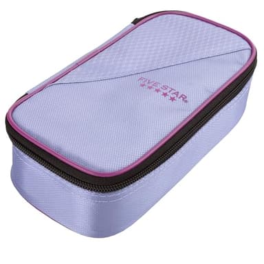 Five Star Pencil Pouch, Pen Case, High-Capacity Zipper Pouch, Storage Organizer for School Supplies Earbuds Chargers Cables Makeup, Lilac/Berry (500211F-ECM) - Image 5