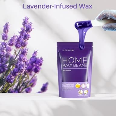 BLITZWAX Lavender Hard Wax Beads for Hair Removal - 1lb Coarse Hair Formula - Painless Wax for Sensitive Skin, Face, Full Body, Bikini - At-Home Waxing Beads for Women Men - Image 8