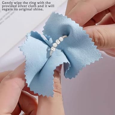 Senteria Anxiety Rings for Women Sterling Silver Rings Adjustable Stress Spinner Rings with Beads Fidget Rings for Anxiety Women - Image 7