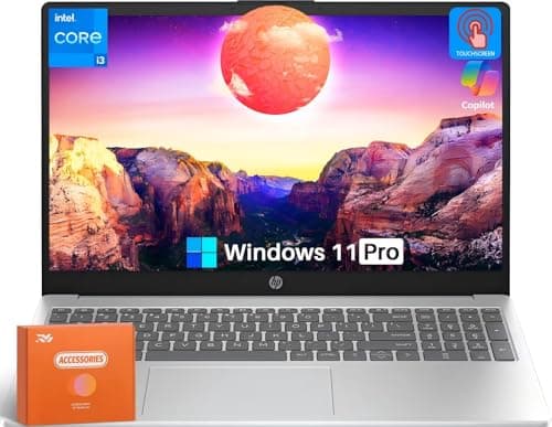 HP 15.6" Touchscreen Business Laptop Computer - with MS Office Pro Lifetime License, Intel 6-core i3-1215U, 32 GB RAM, 1 TB SSD, UHD Graphics, Long Battery Life, Wi-Fi 6E, Windows 11 Pro, Copilot - Image 1
