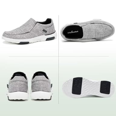 OrthoComfoot Men's Orthopedic Comfy Slip-On Sneakers, Plantar Fasciitis Flat Feet Heel Pain Relief Shoes, Cushioned Slip-On Shoes for Walking Light Grey Size 11 - Image 6