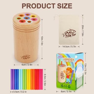 Montessori Toys for 1-3 Year Old: Wooden Learning Color Sorting Toys for Toddlers Age 1 2 3, Fine Motor Developmental Infants Sensory Matching Games, Busy Board 18 month old Baby Boys Girls Gifts - Image 4