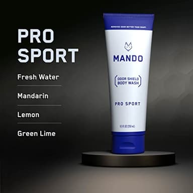 Mando Odor Shield Body Wash - 24 Hour Control - Removes Odor Better than Soap - SLS and Paraben Free, Skin Safe - 8.5 Ounce (Pro Sport) - Image 3