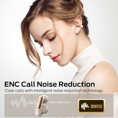 Monster Open AC601 Wireless Earbuds, Crystal Clear Call, USB-C Charging, Bluetooth 5.4 Open Earphones with ENC, IPX5 Waterproof Wireless Clip-on Earbud, 32H Playtime Earbuds (White) - Image 3