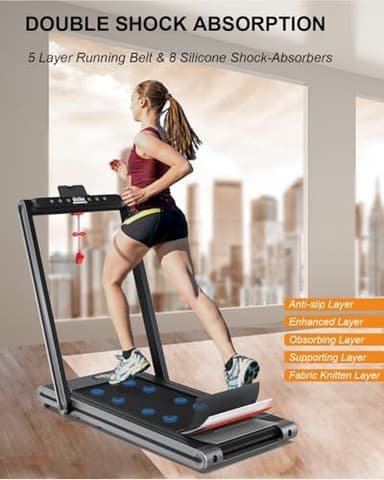 Walking Mat Treadmills Portable for Home & Office LED Display, 265 LB Capacity, Space-Saving Compact Walking Jogging Running Machine with Remote Control - Image 2