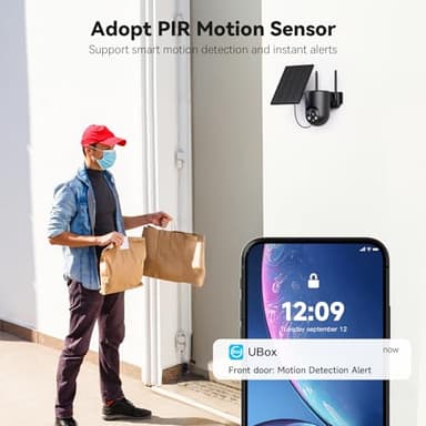 ELYSOO Solar Camera Outdoor Wireless for Home Security, 360°Panoramic View, Outdoor Camera Wireless, 2K HD Color Night Vision, 2.4GHz Wi-Fi, IP65, 2pack - Image 5