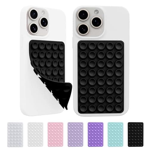 2 Pack Silicone Sticky Grip Holder for Cellphone, Silicone Suction Cup Phone Case Mount Double Sided, Hands-Free Phone Accessories Strong Grip Holder for Selfie and Video (Black) - Image 1