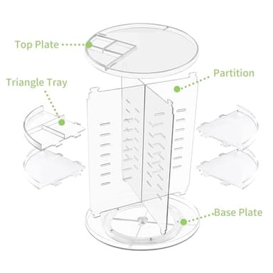 COYAHO 360 Rotating Makeup Organizer, Spinning Countertop, Cosmetic Holder Shelf, Make Up Organizers and Storage for Bedroom, Transparent - Image 3