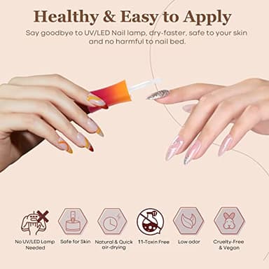 modelones Dip Powder Liquid Set 4+4 Pcs, Dip Powder System Set with Base Coat/Top Coat/Activator/Brush Saver/Manicure Tools for Nail Kit Art DIY Salon - 15ml/0.5oz - Image 6