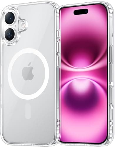 Temdan for iPhone 16 Plus Case Clear, [Compatible with Magsafe][Anti-Yellowing][Military-Grade Protection] Shockproof Slim Magnetic Phone Case for iPhone 16 Plus, Transparent - Image 1