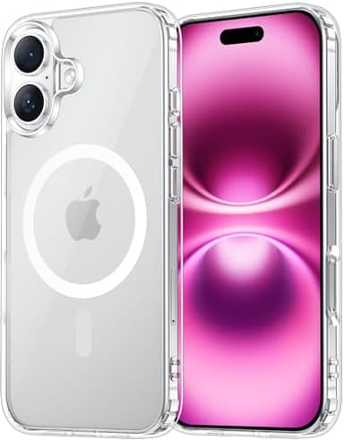 Temdan for iPhone 16 Plus Case Clear, [Compatible with Magsafe][Anti-Yellowing][Military-Grade Protection] Shockproof Slim Magnetic Phone Case for iPhone 16 Plus, Transparent - Image 1