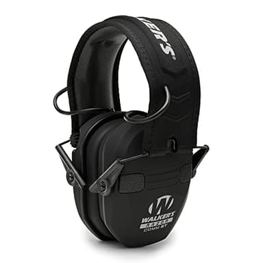 WALKER'S Razor Electronic Quad Muff w/ Bluetooth | 4 Mics 360-Degree Sound Capture 23dB NRR Hearing Protection Range Shooting Earmuffs w/ 2 AAA Batteries, Black - Image 3