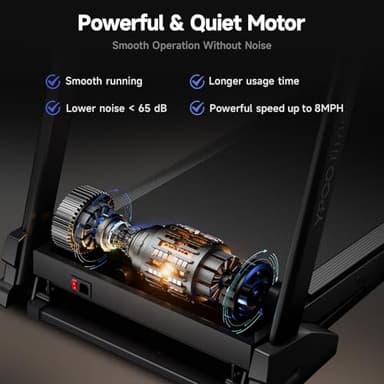 Treadmills for Home Use, Walking Pad Treadmill with Incline, Auto Foldable Treadmills for Home, 8.0 MPH Running Treadmill with Bluetooth Enabled, 300 lbs User Capacity - Image 6
