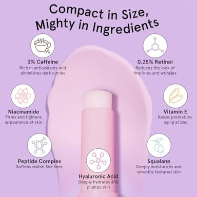 grace & stella Under Eye Brightener Balm Stick - Travel Size Toiletries - Retinol & Caffeine Eye Cream for Dark Circles, Puffiness, Wrinkles - Restore and Hydrate - Vegan Skincare (0.13oz / 3.5g) - Image 4