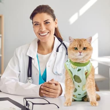 Avont Cat Recovery Suit - Kitten Onesie for Cats After Surgery, Cone of Shame Alternative Surgical Spay Suit for Female Cat, Post-Surgery or Skin Diseases Protection -Avocado(M) - Image 2
