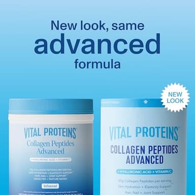 Vital Proteins Collagen Peptides Powder Advanced with Hyaluronic Acid & Vitamin C - 20oz Collagen Protein, Unflavored, 27 Servings - Image 2