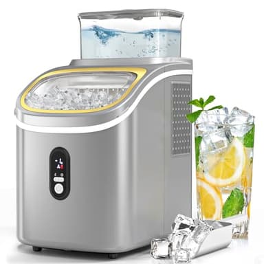 Electactic Countertop Ice Cube Maker Machine with External Water Tank,16Pcs/5Mins,34Lbs/Day,2 Ways to Add Water,Portable Compact Small Ice Maker with Self-Cleaning,Perfect for Home/Kitchen/Camping/RV - Image 1