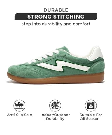 Project Cloud Sneakers for Women - Lace-Up Shoes for Women Trendy Women Sneakers with Memory Foam Insole Women's Fashion Sneakers Non-Slip Womens Shoes (Irita, Green Multi, 9) - Image 3