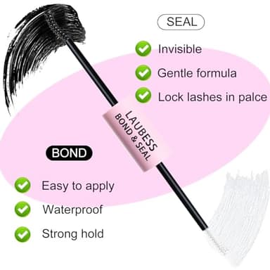 Lash Bond and Seal Mascara for Long Lasting Waterproof Eyelash Extensions - 5ml+5ml - Image 3