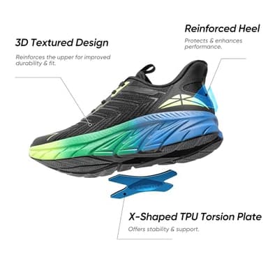 ALLSWIFIT Men's Slip On Walking Shoes Running Comfortable Tennis Breathable Non Slip Athletic Gym Workout Cross Training Fashion Sneakers,Size 9.5,Black/Green,SARR034M - Image 4