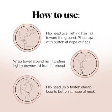 Kitsch Microfiber Hair Towel Wrap for Women - Super Absorbent Hair Drying Towel - Quick Dry, Anti-Frizz - for Long & Short, Wet & Curly Hair - Black - Image 5