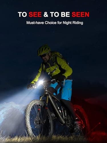 Cuvccn Bike Lights, Rechargeable Bicycle Lights Set Super Bright 8+12 Modes, IPX6 Waterproof Bike Lights for Night Riding/Cycling Safety, Front and Back Taillight Reflectors, 58 Hrs Long Battery Life - Image 7