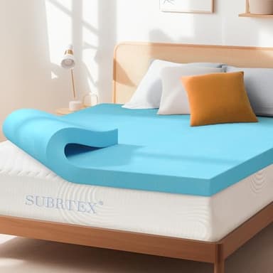 Subrtex Mattress Topper, Memory Foam Mattress Topper, Gel-Infused Memory Foam Topper for Side Stomach Sleepers, Breathable Bed Toppers (4 Inch, King) - Image 3