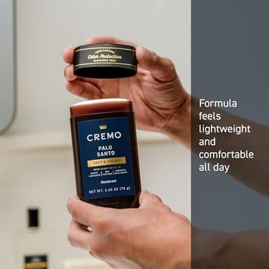 Cremo Palo Santo Aluminum Free Deodorant for Men, 48-hour Long Lasting Odor Protection, 2.65oz - Image 4