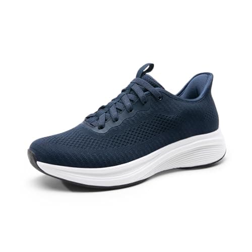 Bruno Marc Men's Hands Free Slip-on Walking Shoes Casual Breathable Comfortable Knit Sneaker,Size 12,Navy,SBWA2401M - Image 1