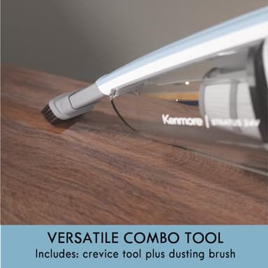 Kenmore DS1020 16V Cordless Stick Vacuum Lightweight 2-in-1 Handheld, LED Headlight with 2-Speed Power Control for Hardwood Floor, Carpet & Pet Hair, 16 Volts, Gray-Blue - Image 6
