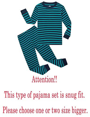 Family Feeling Baby Boys Striped Black Blue Pajamas Long Sleeve 100% Cotton Toddler Kid Pjs 18-24 Monthes - Image 2