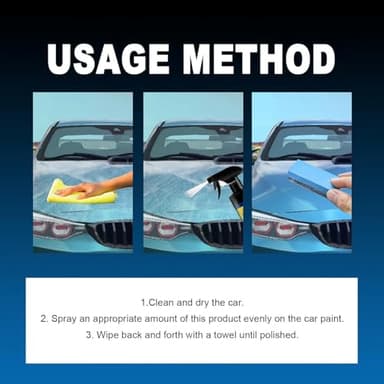 Sopami Car Coating Spray,Quick Effect Coating Agent,Quickly Coat Car Wax,Car Scratch Wax Polish Spray Waterless Wash,Oil Film Emulsion Glass Cleaner with towel (1 pcs) - Image 7