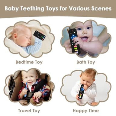 ZOEDO Baby Teething Toys, Remote Control Shape Teething Toys, Cell Phone Teether for Babies, Toy Chew for Babies 3-24 Months, BPA Free & Refrigerator Safe - Image 8