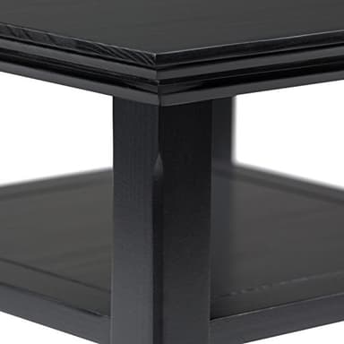 SIMPLIHOME Acadian SOLID WOOD 19 inch Wide Square Transitional End Table in Black for the Living Room and Bedroom - Image 5