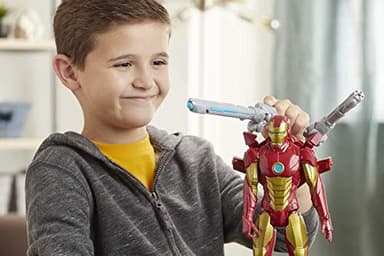 Avengers Marvel Titan Hero Series Blast Gear Iron Man Action Figure, 12-Inch Toy, with Launcher, 2 Accessories and Projectile, Ages 4 and Up, Red - Image 7