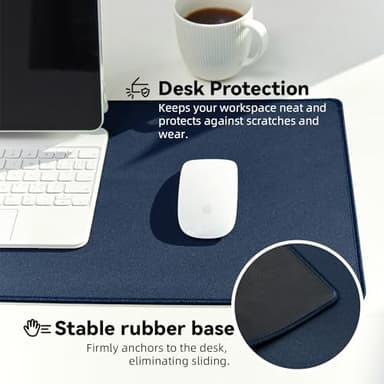 Reniteco Waterproof Large Gaming Mouse Pad with Durable Stitched Edges, Non-Slip Rubber Base, Smooth Surface Mouse Mat Desk Pad for Home Office Gaming, 27.5"x11.8"x0.12", Dark Blue - Image 5